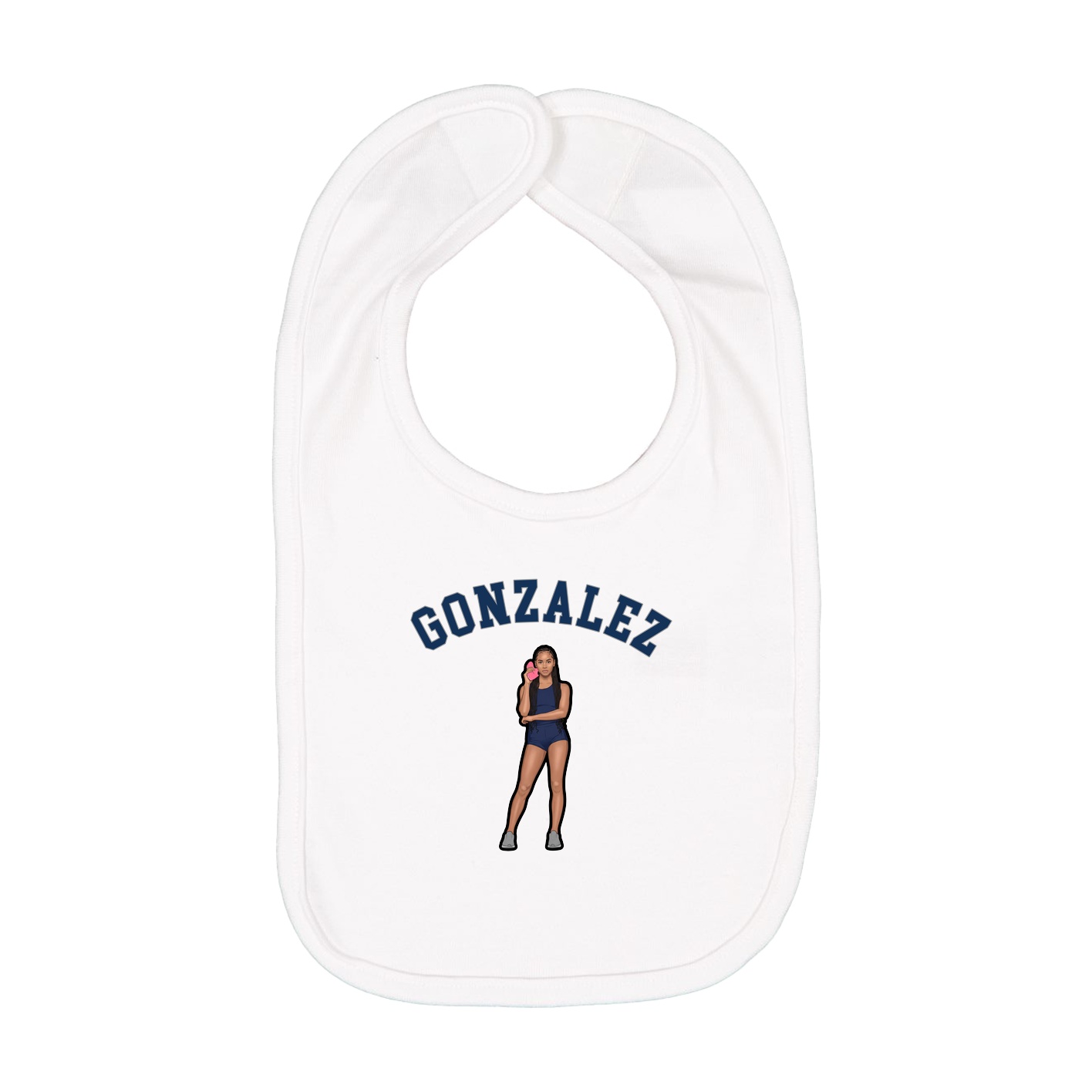 Infant Bib — Shirsey Arch in White