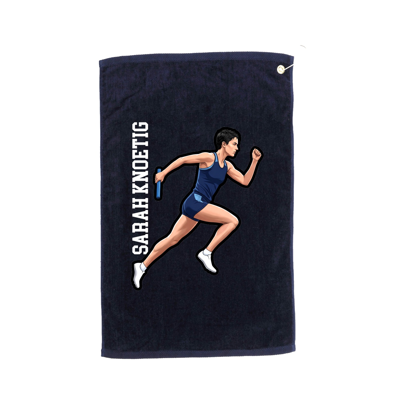 Golf Towel — Name Vertical in Navy