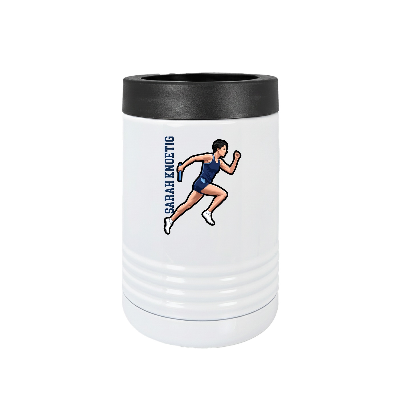 Beverage Holder — Name Vertical in White
