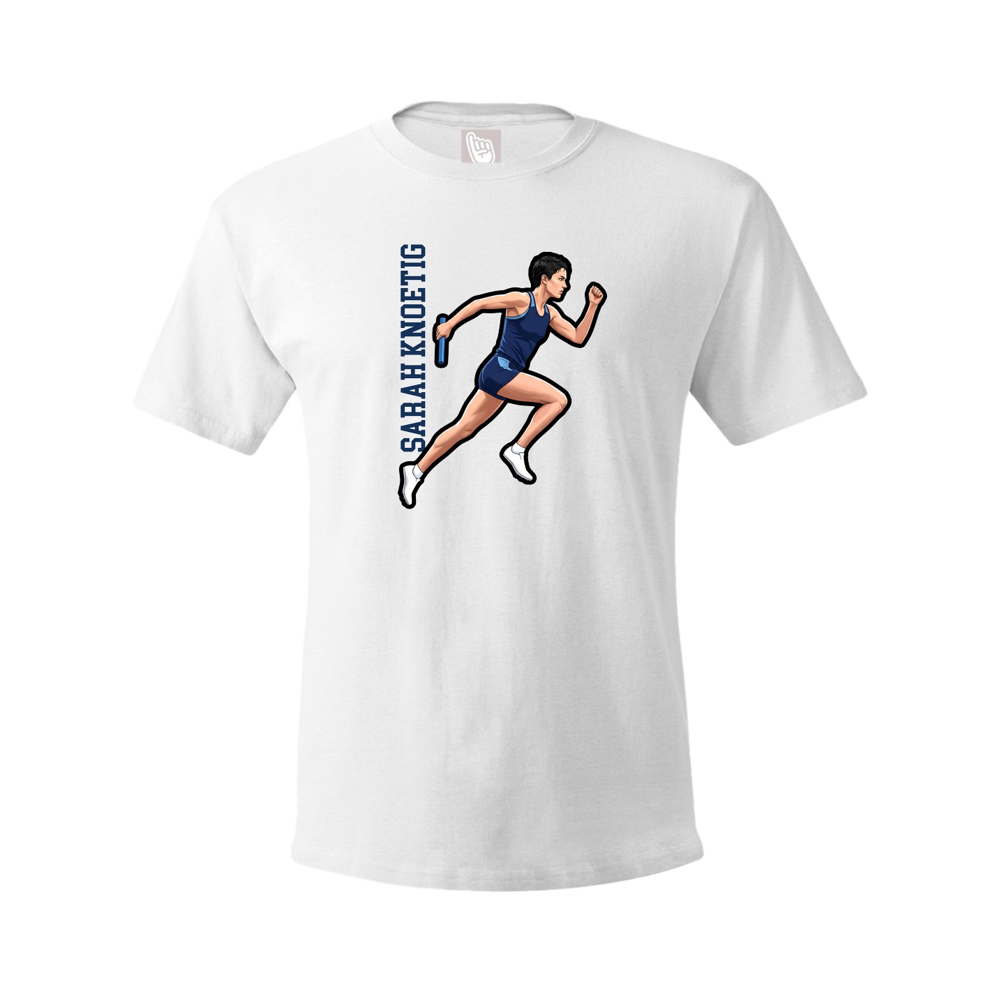 Youth Tee — Name Vertical in White