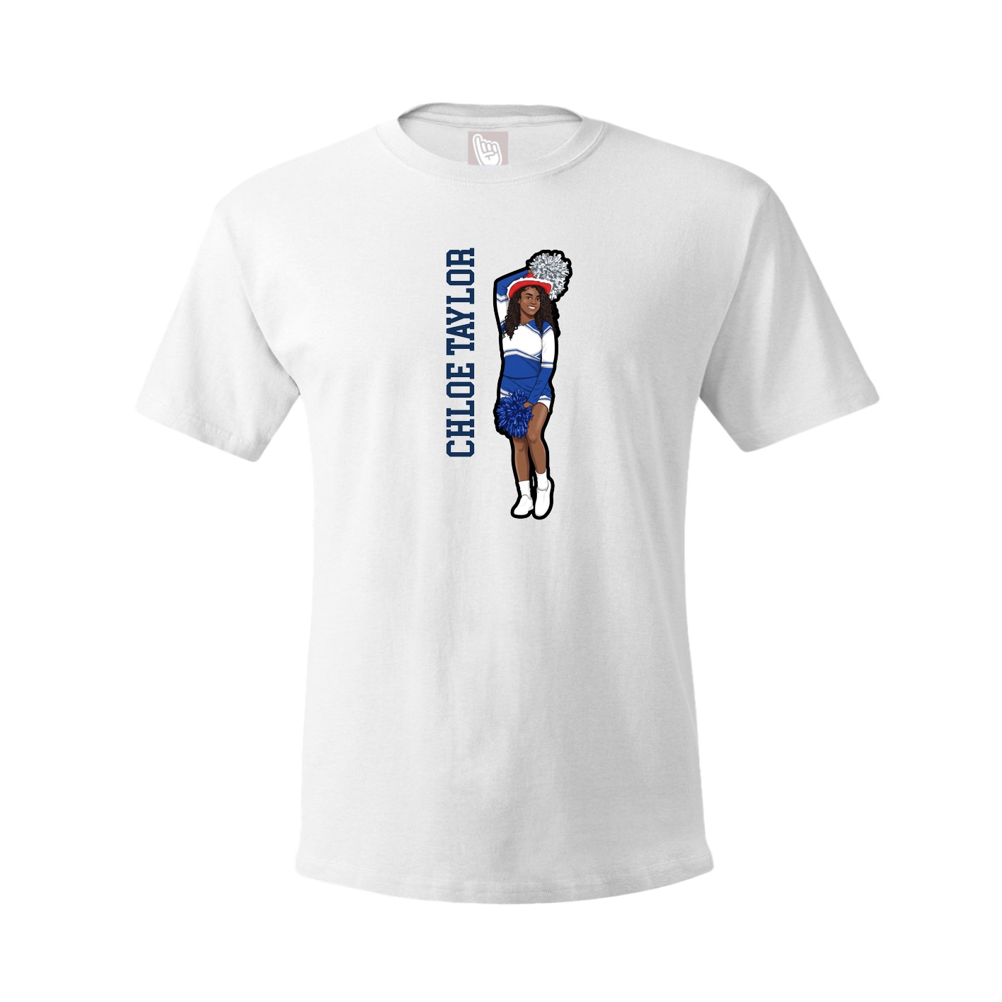 Youth Tee — Name Vertical in White