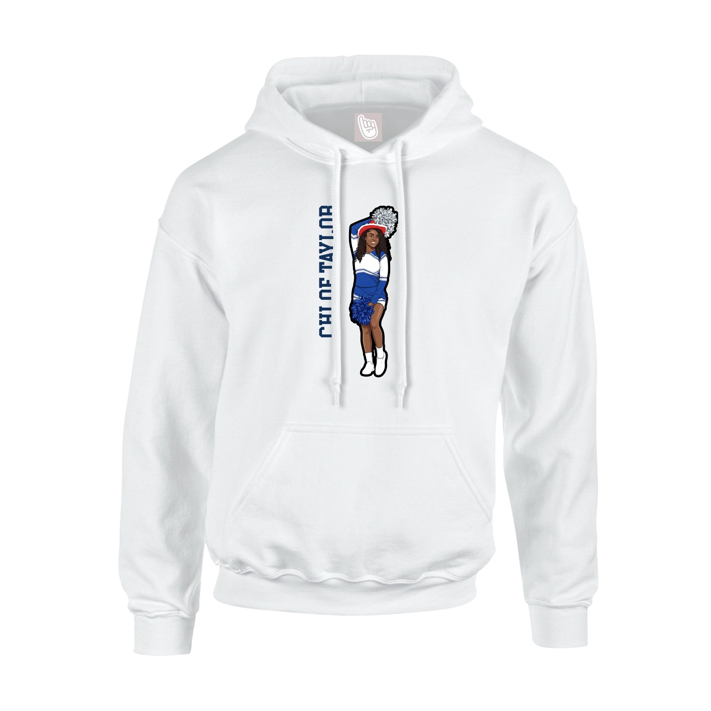 Youth Hoodie — Name Vertical in White