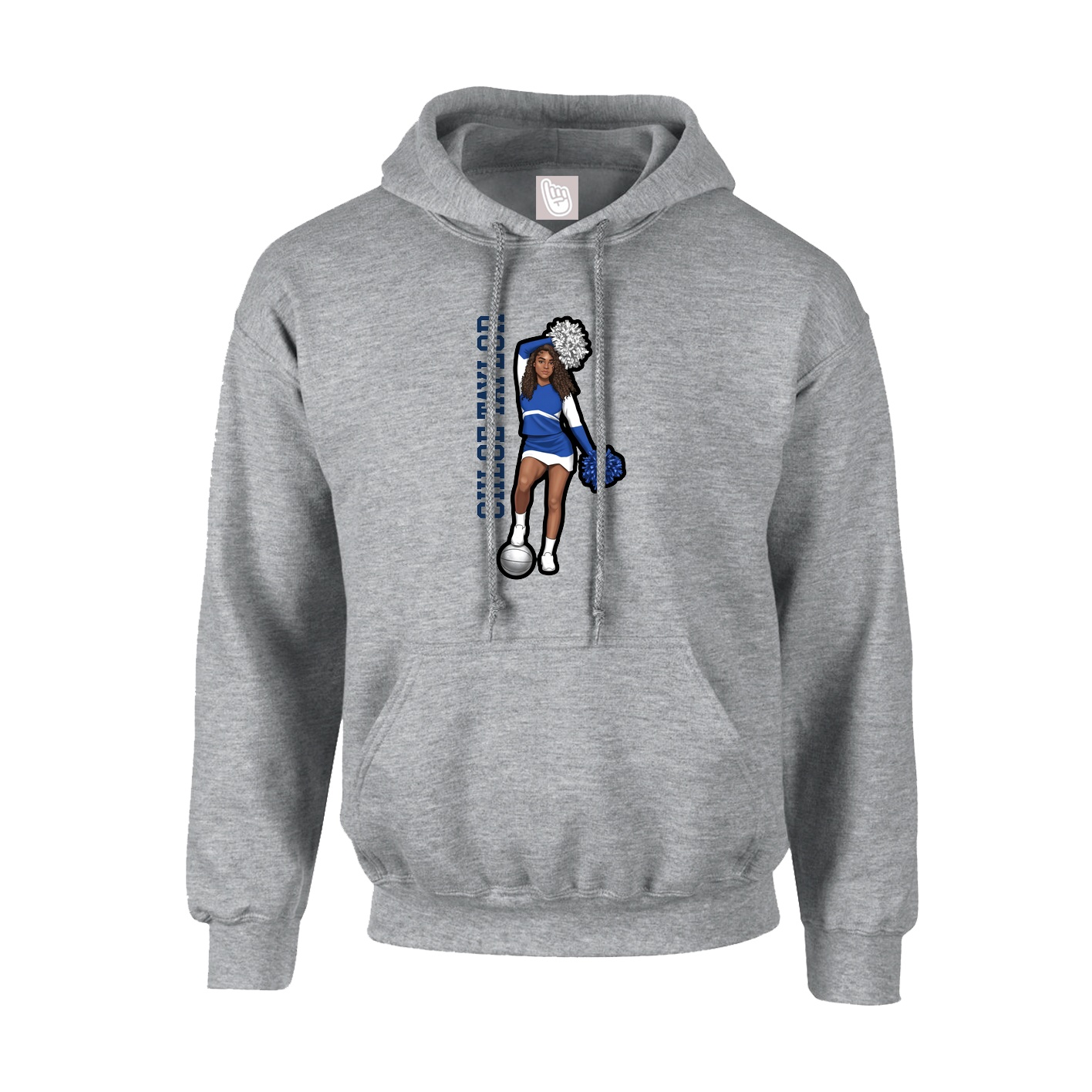 Youth Hoodie — Name Vertical in Grey