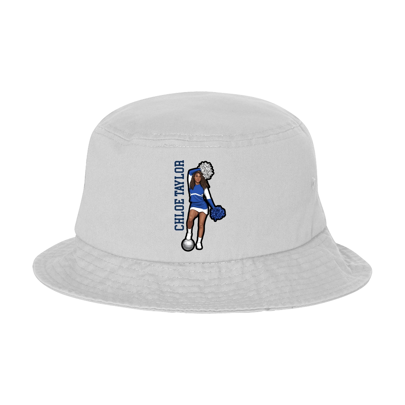 Bucket Cap — Name Vertical in White