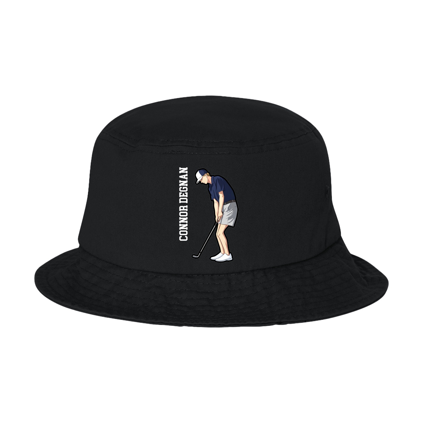 Bucket Cap — Name Vertical in Black