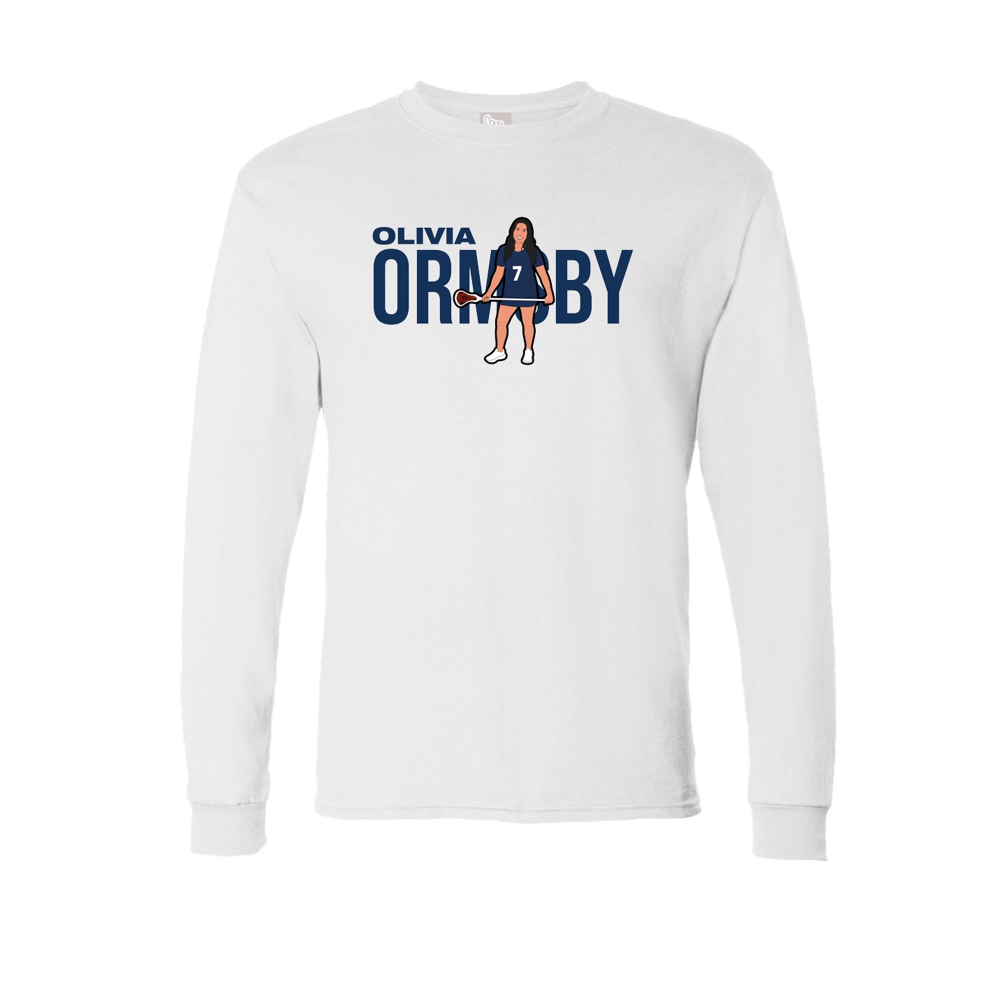 Long Sleeve Tee — Player Name in White