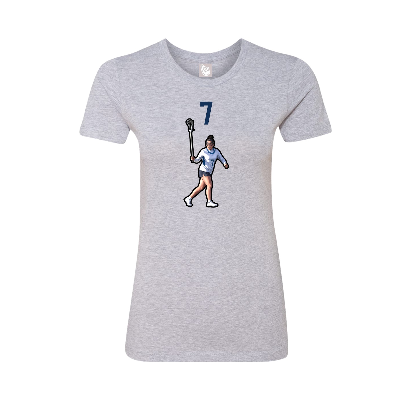 Fitted Women's Tee — Number Top in Grey