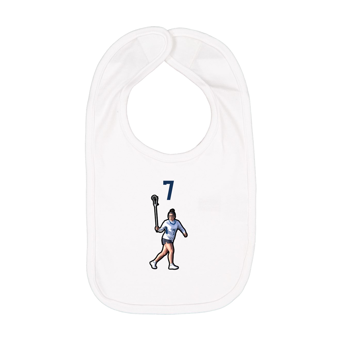 Infant Bib — Number Top in White