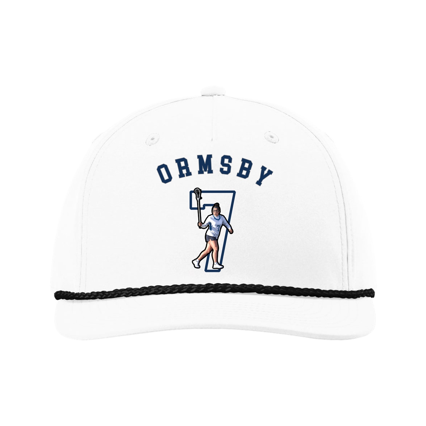 Five-Panel Classic Rope Cap — Shirsey Arch in White