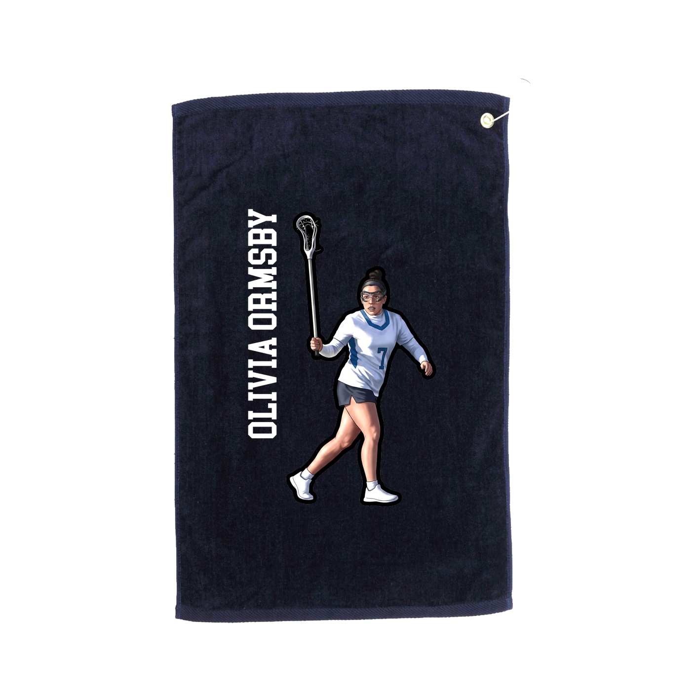 Golf Towel — Name Vertical in Navy
