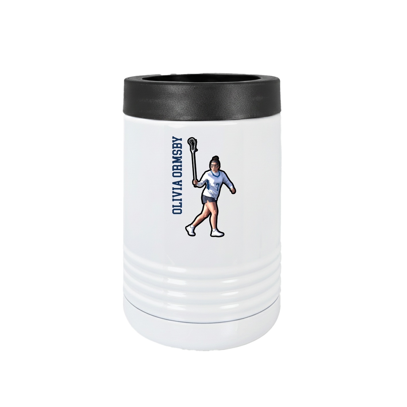 Beverage Holder — Name Vertical in White