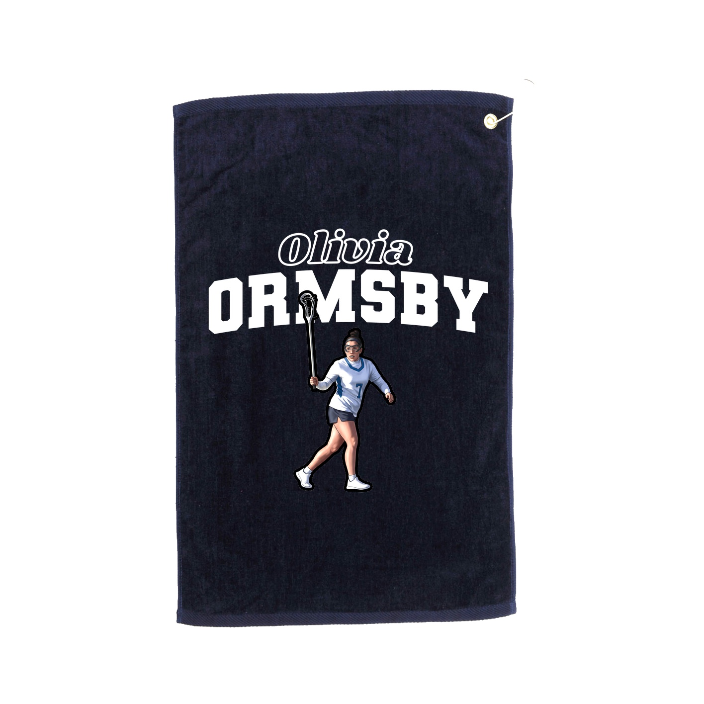 Golf Towel — Name Arch in Navy