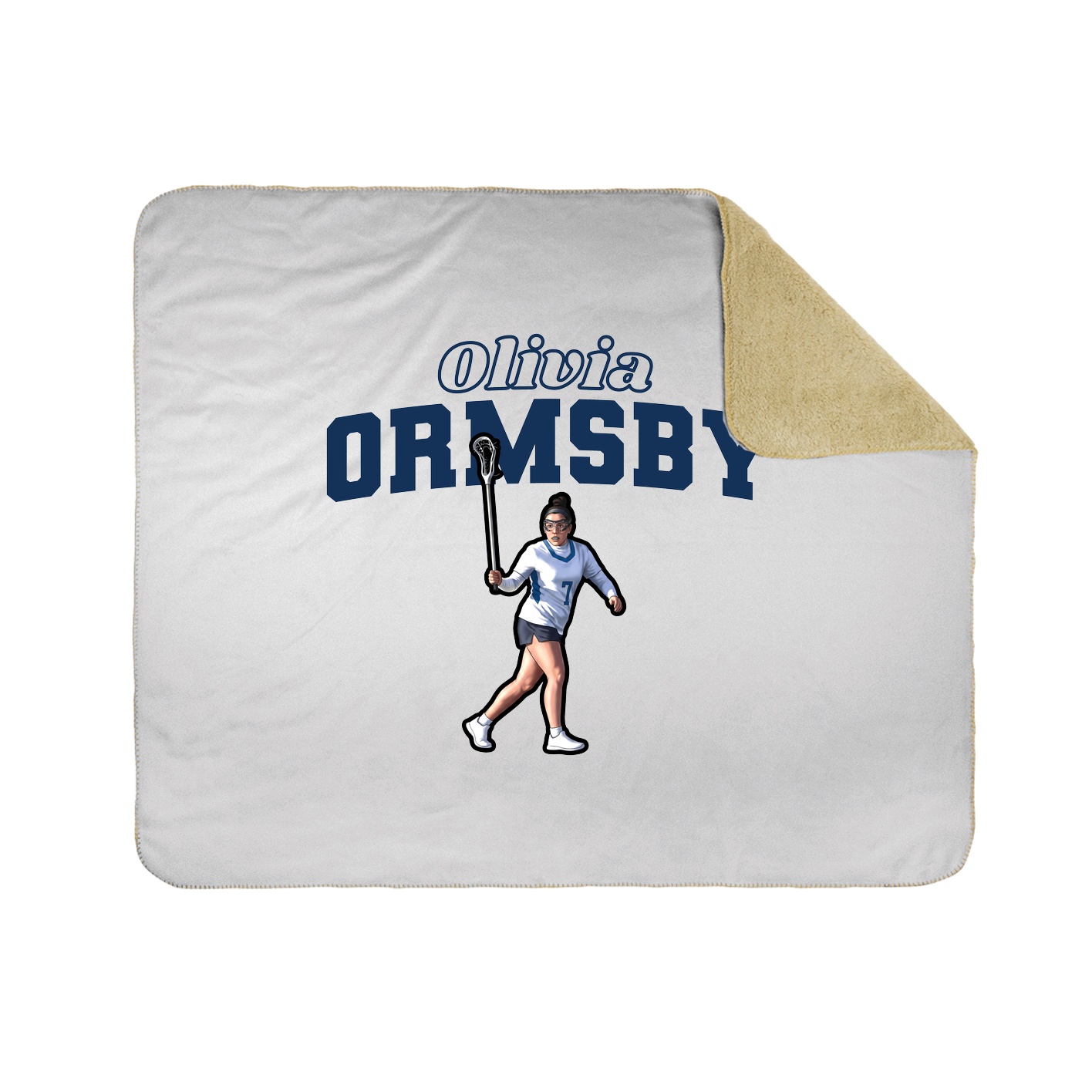 Throw Blanket — Name Arch in White