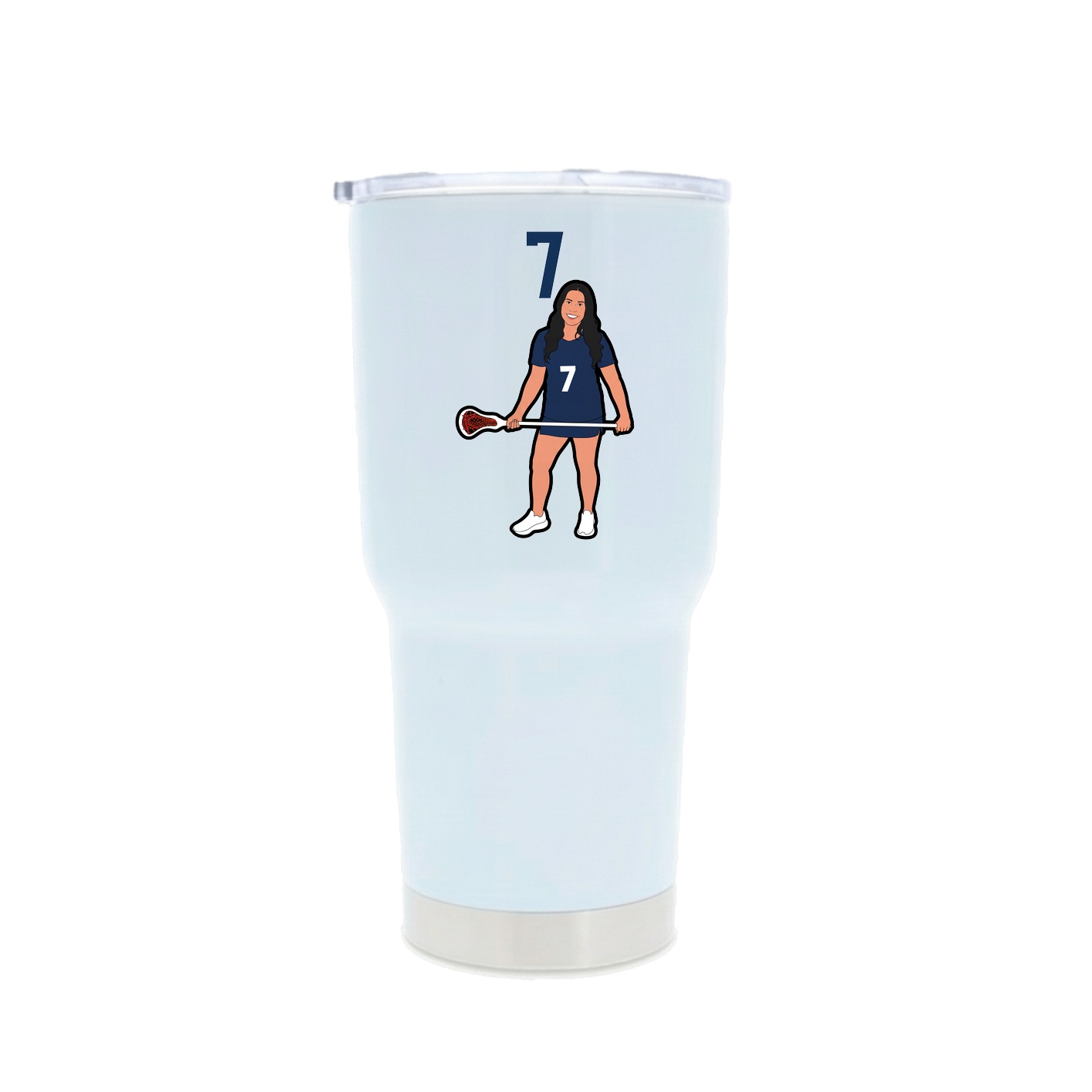 30oz Stainless Steel Tumbler — Number Top in White
