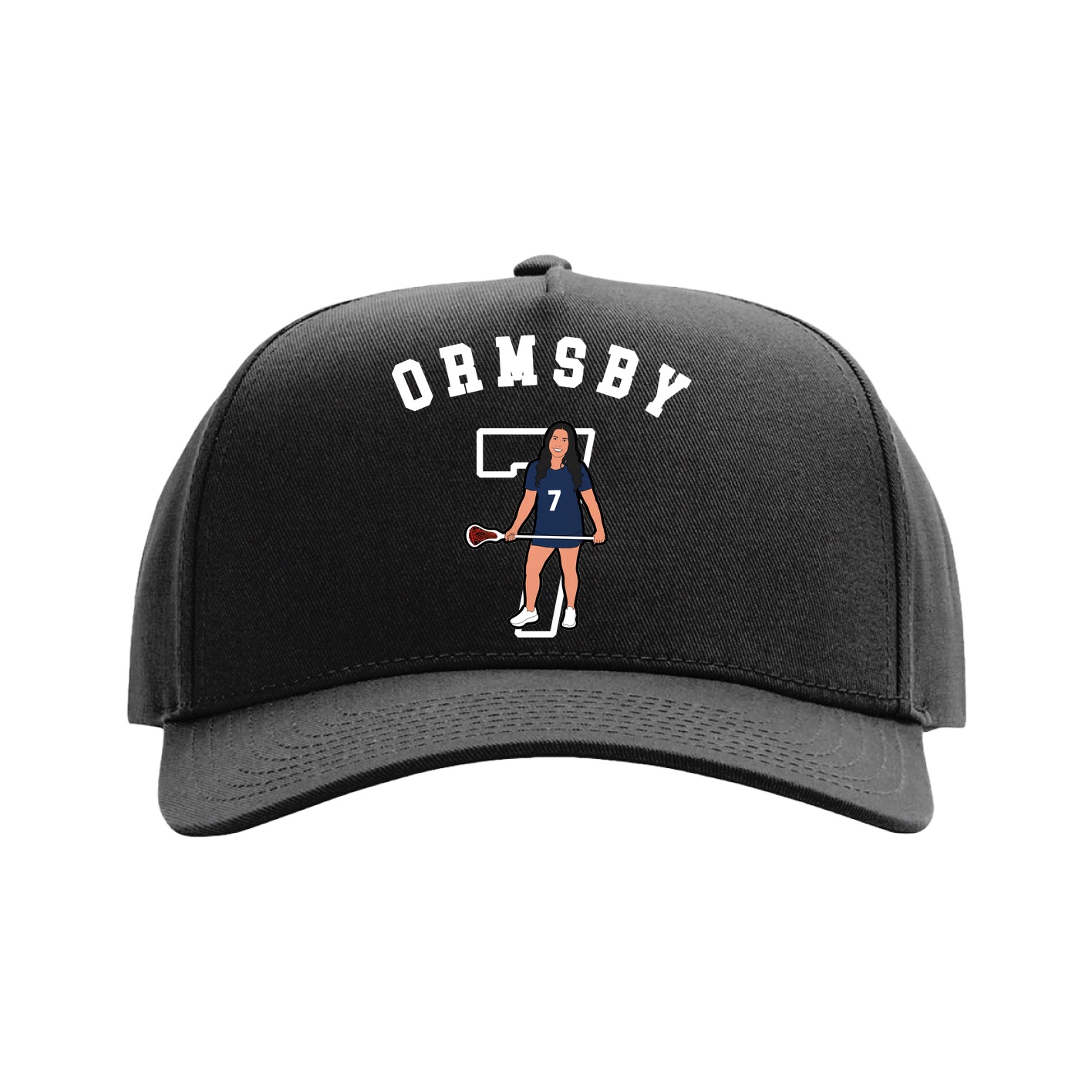 Full Fabric Five-Panel Champ Cap — Shirsey Arch in Black