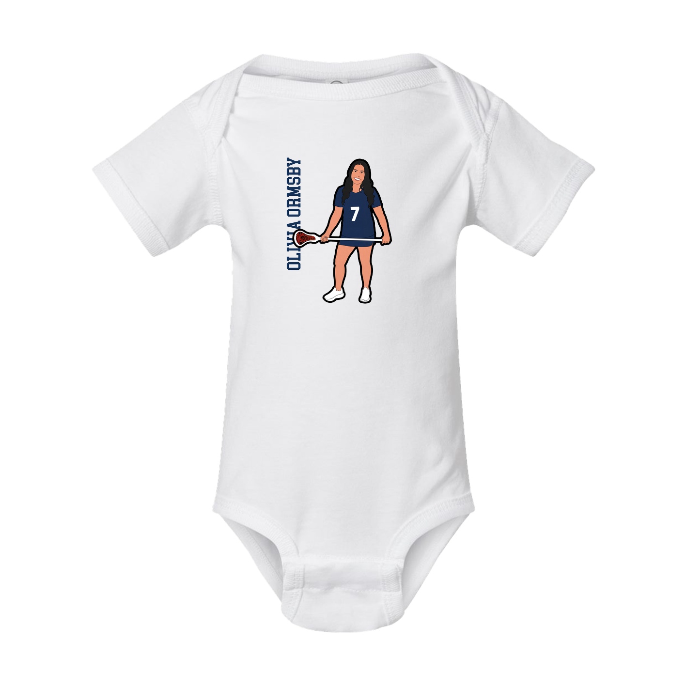 Baby Onesie — Name Vertical in White