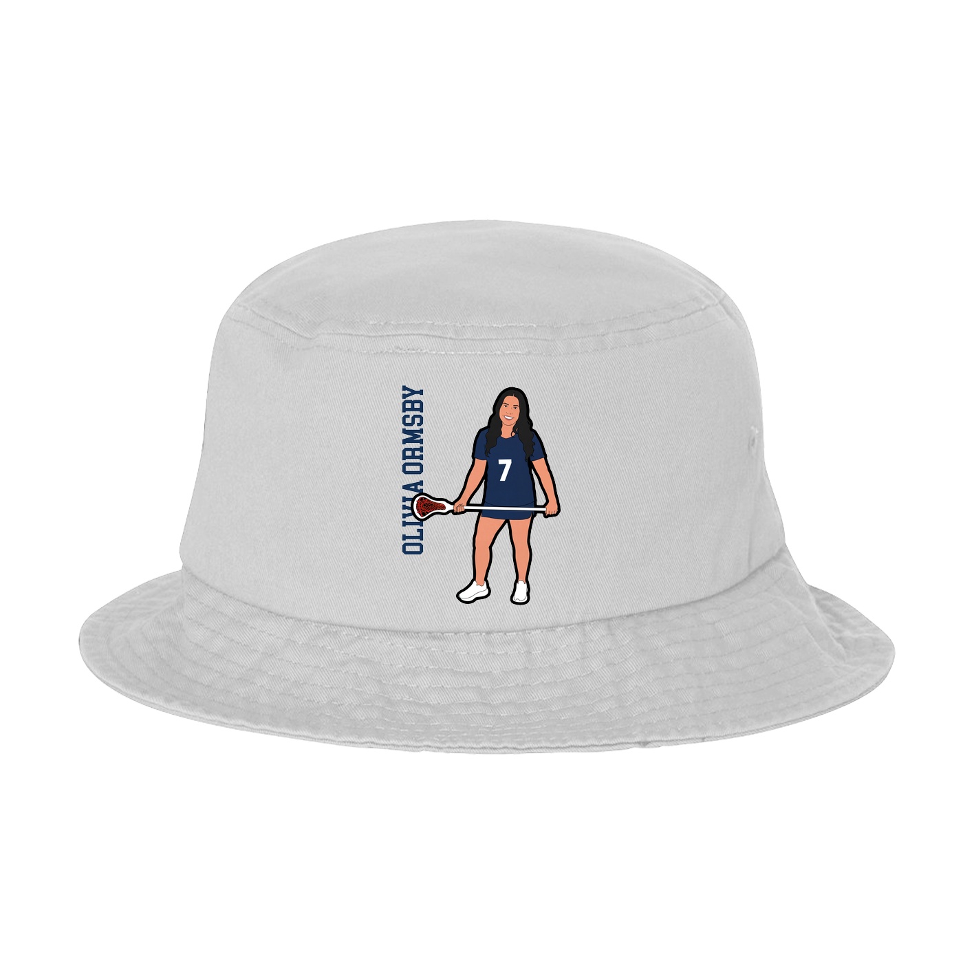 Bucket Cap — Name Vertical in White