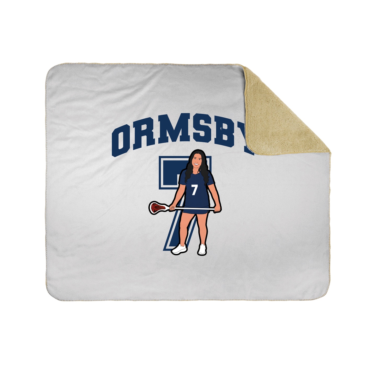 Throw Blanket — Number in White