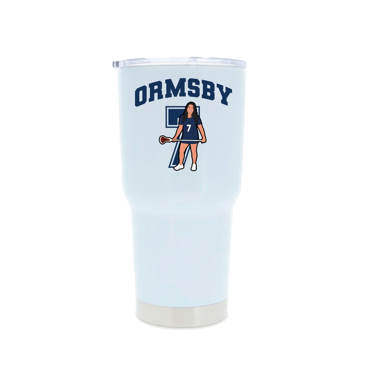 30oz Stainless Steel Tumbler — Number in White