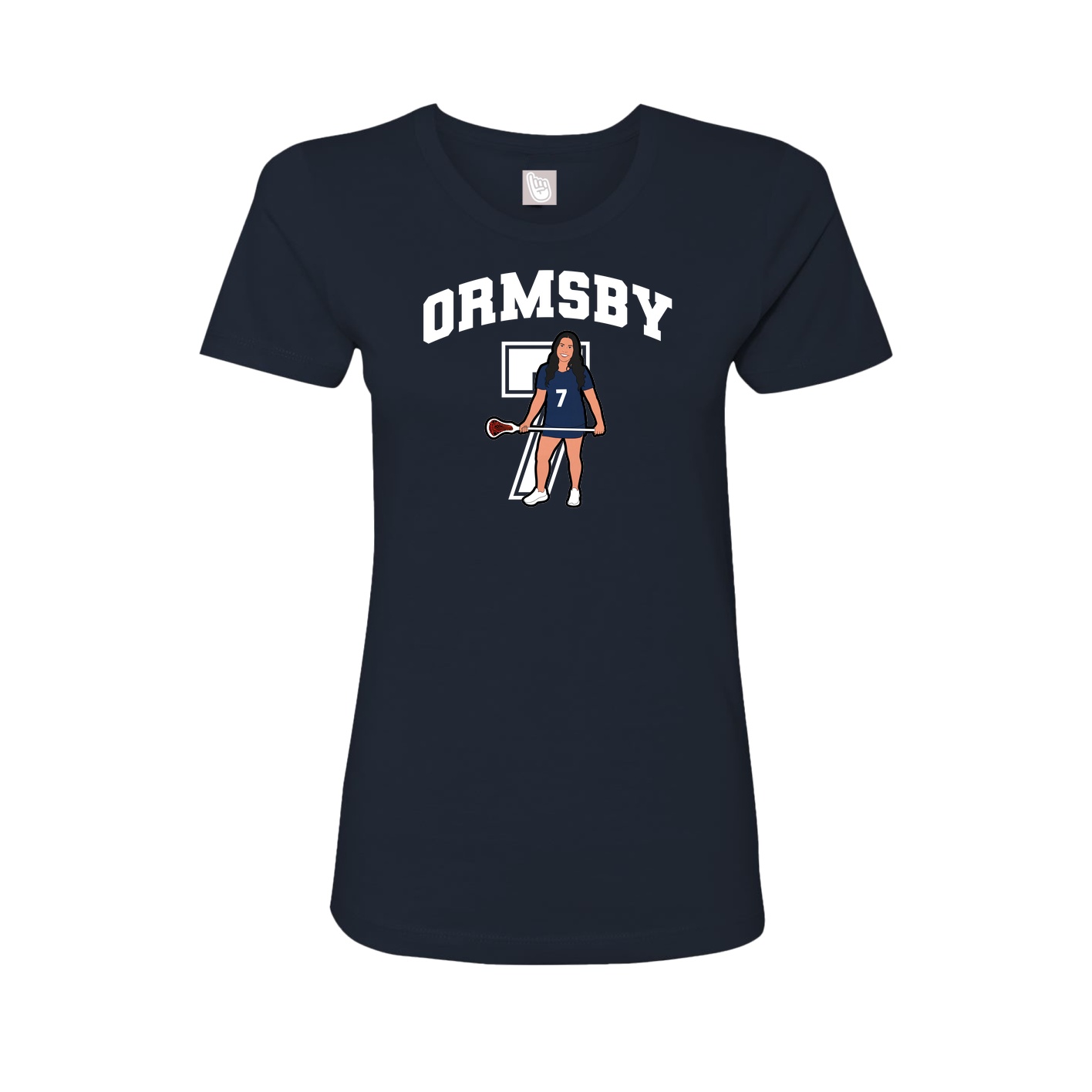 Fitted Women's Tee — Number in Navy