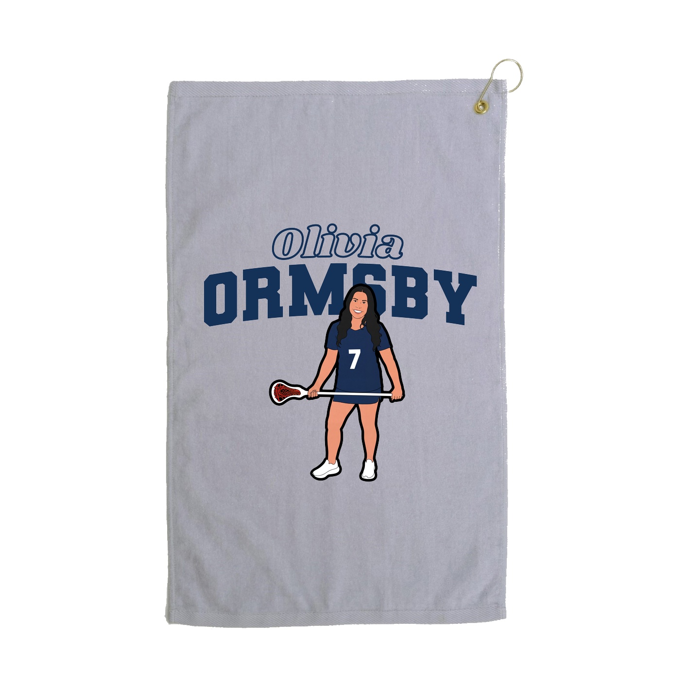 Golf Towel — Name Arch in Grey