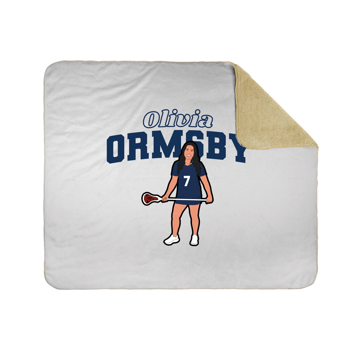 Throw Blanket — Name Arch in White