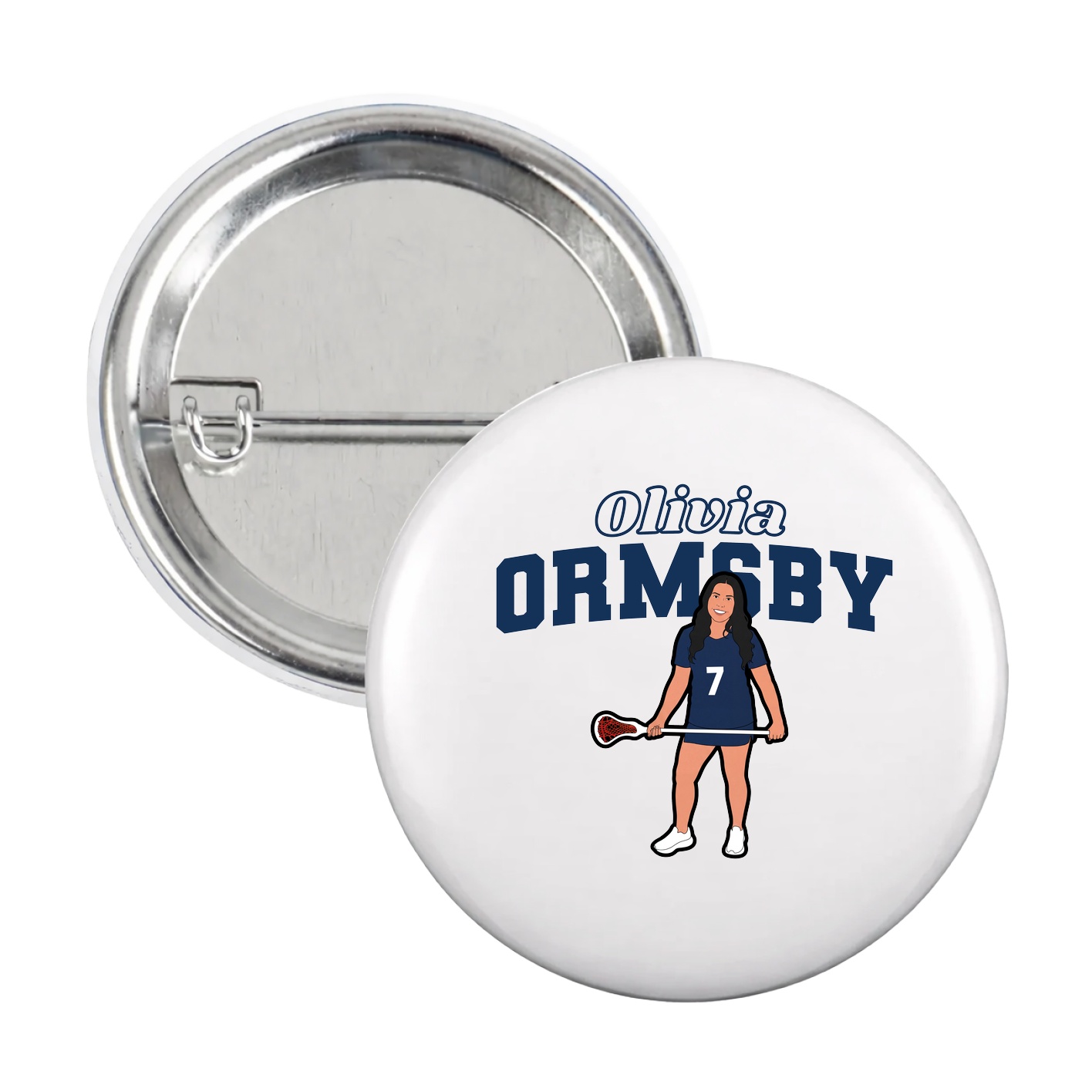 Game Day Button — Name Arch in White