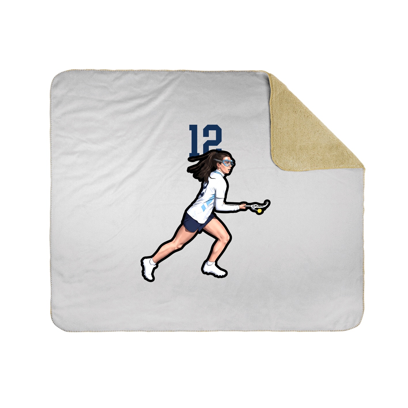 Throw Blanket — Number Top in White