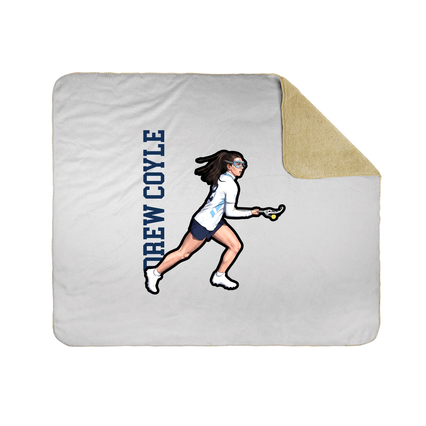 Throw Blanket — Name Vertical in White