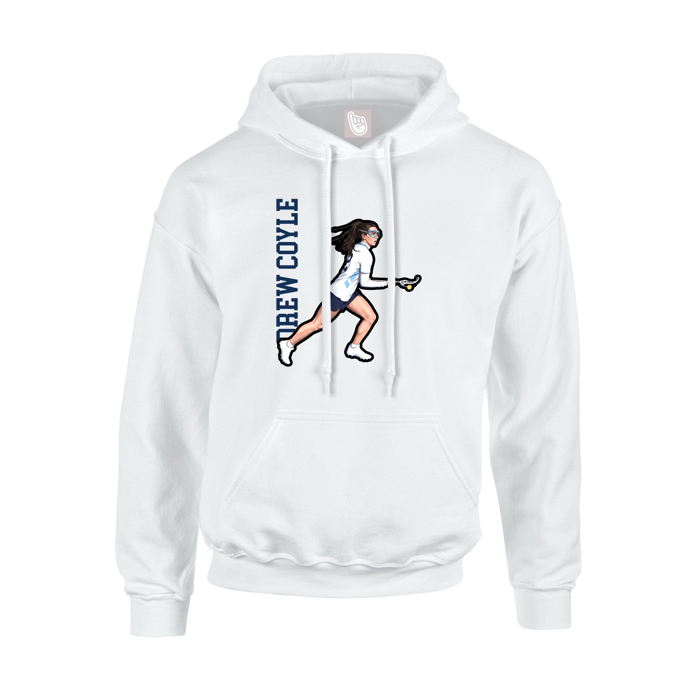 Youth Hoodie — Name Vertical in White