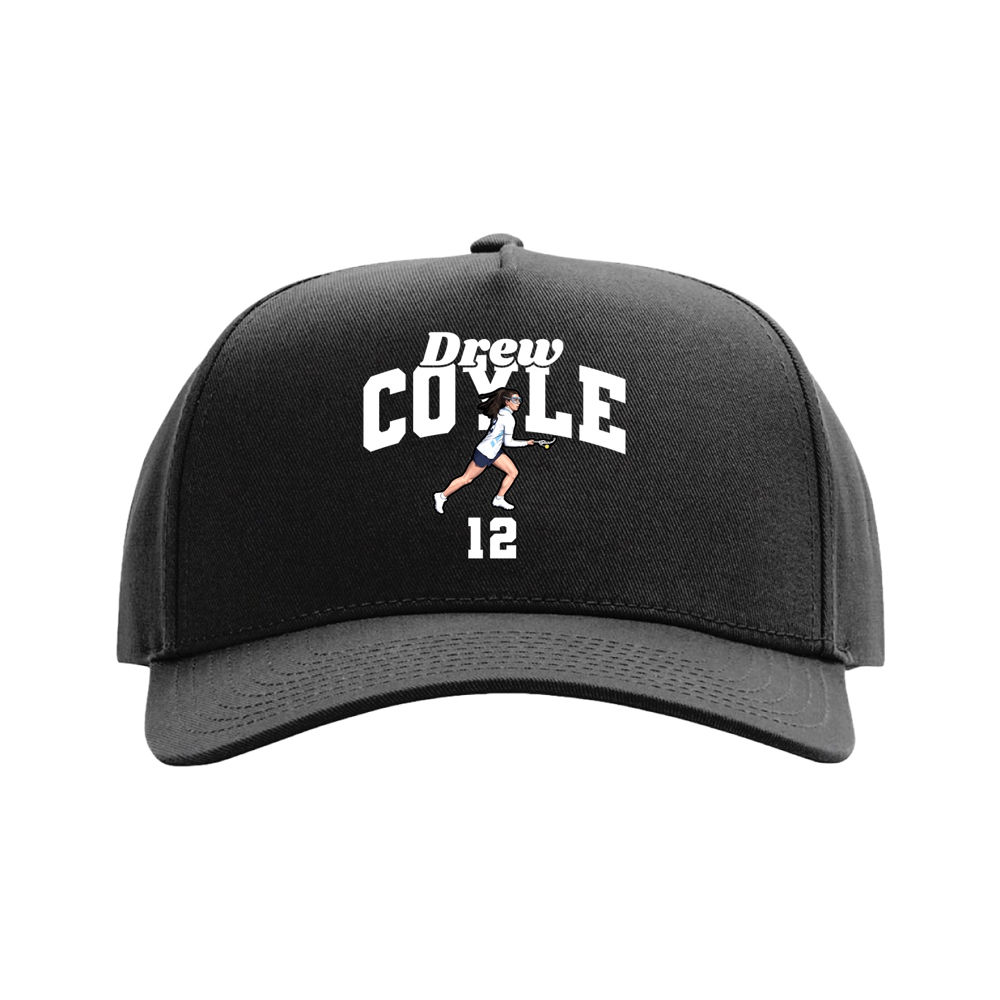 Full Fabric Five-Panel Champ Cap — Signature Arch in Black