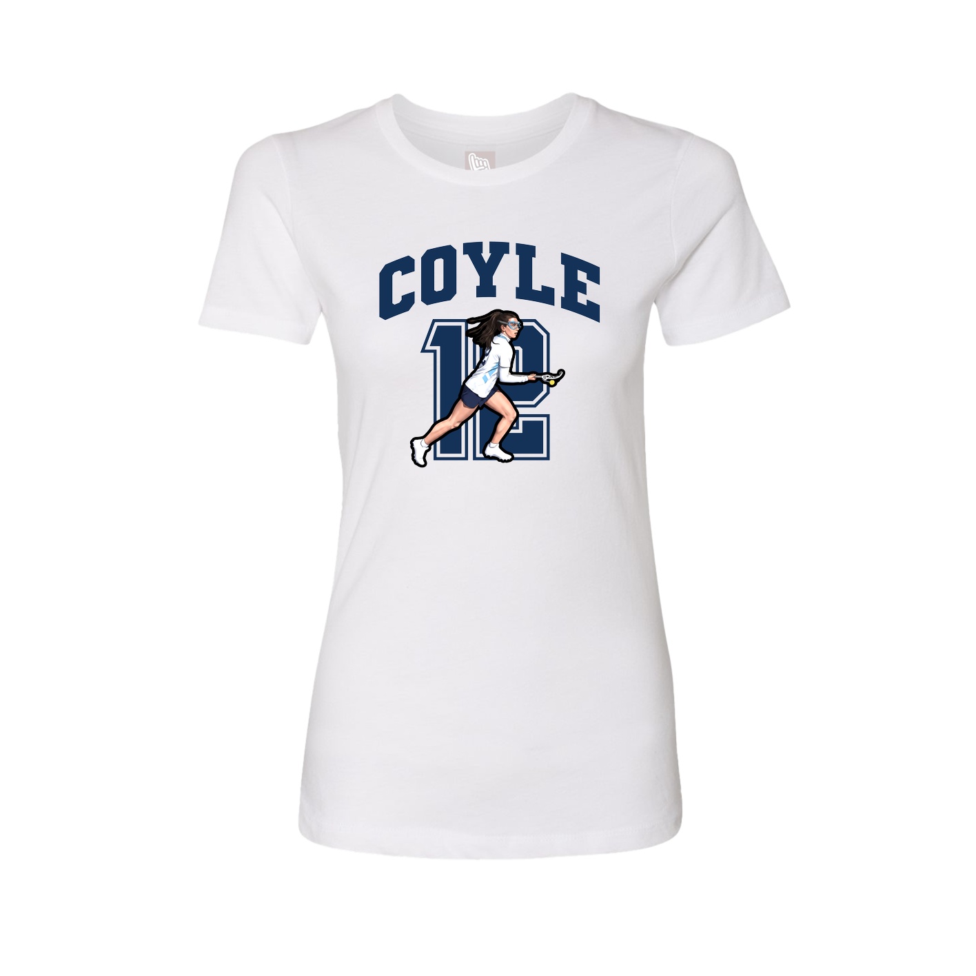 Fitted Women's Tee — Number in White