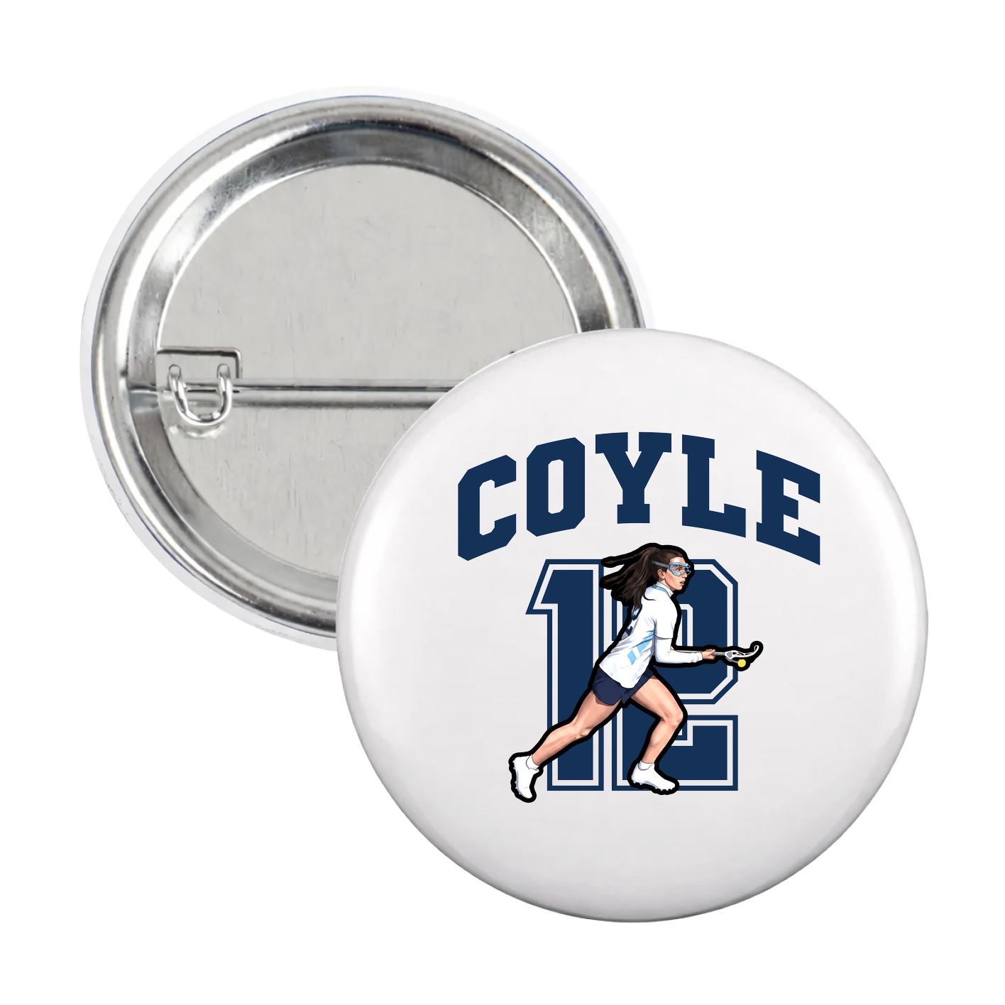 Game Day Button — Number in White