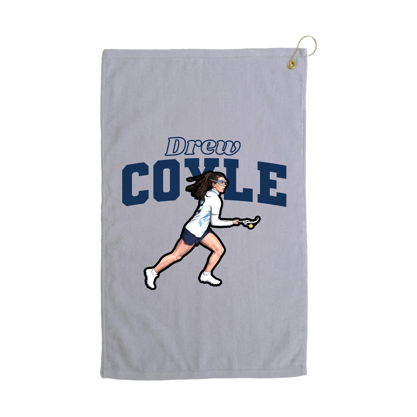 Golf Towel — Name Arch in Grey