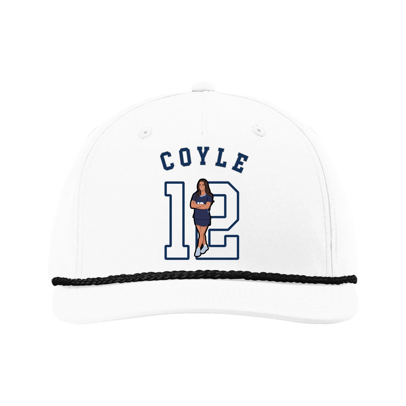 Five-Panel Classic Rope Cap — Shirsey Arch in White