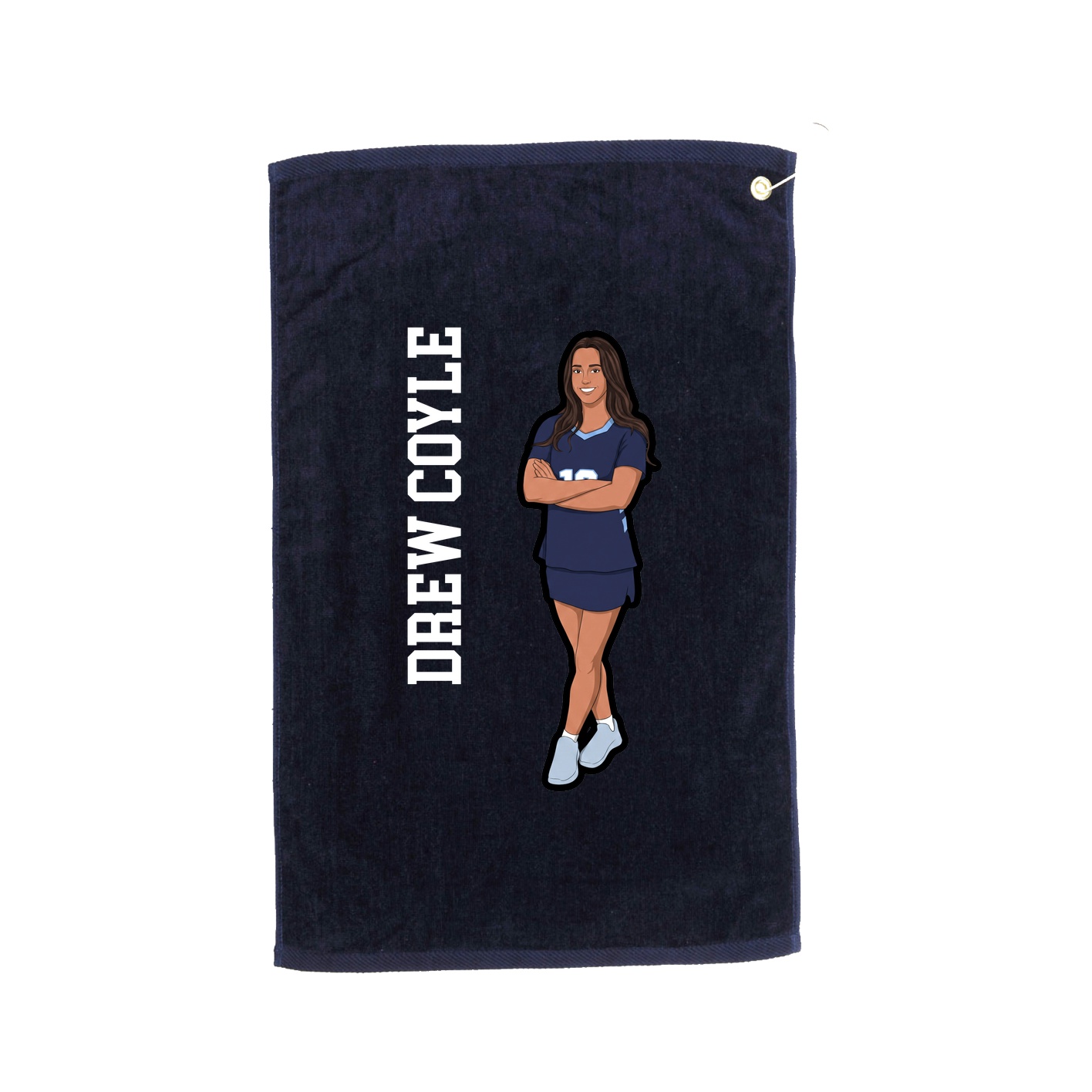 Golf Towel — Name Vertical in Navy