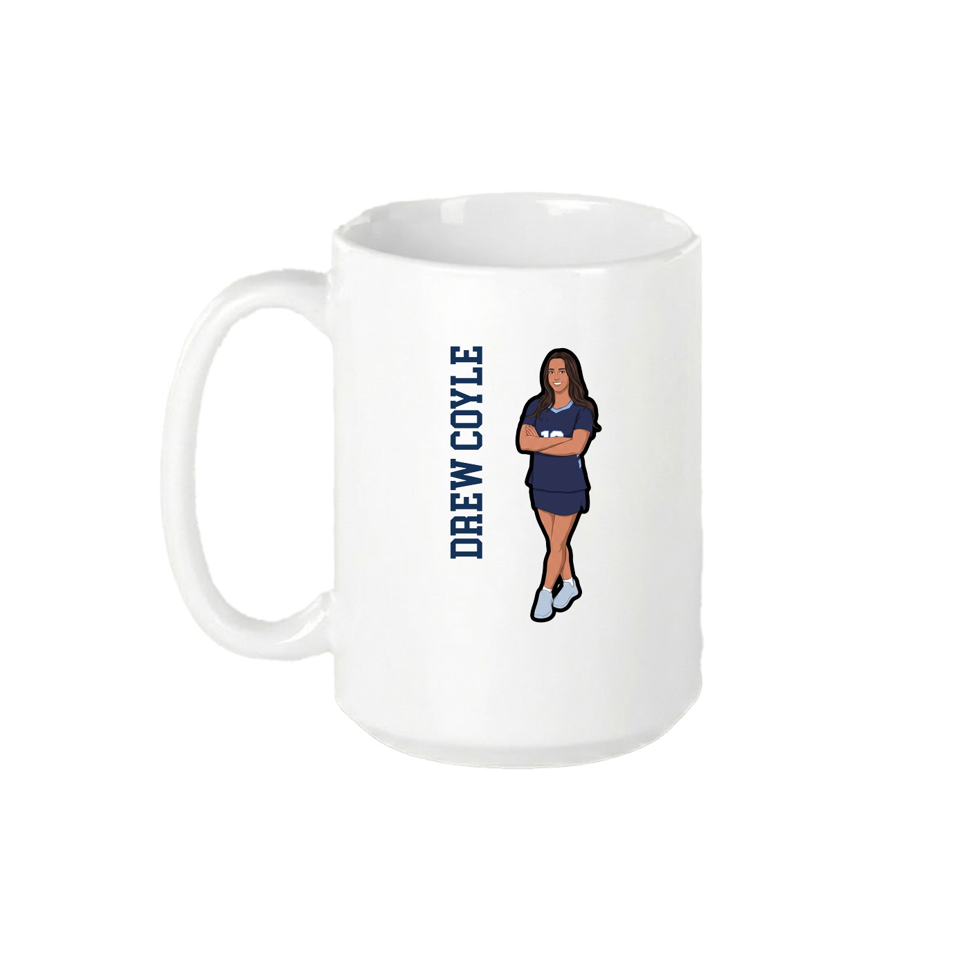 15oz Coffee Mug — Name Vertical in White