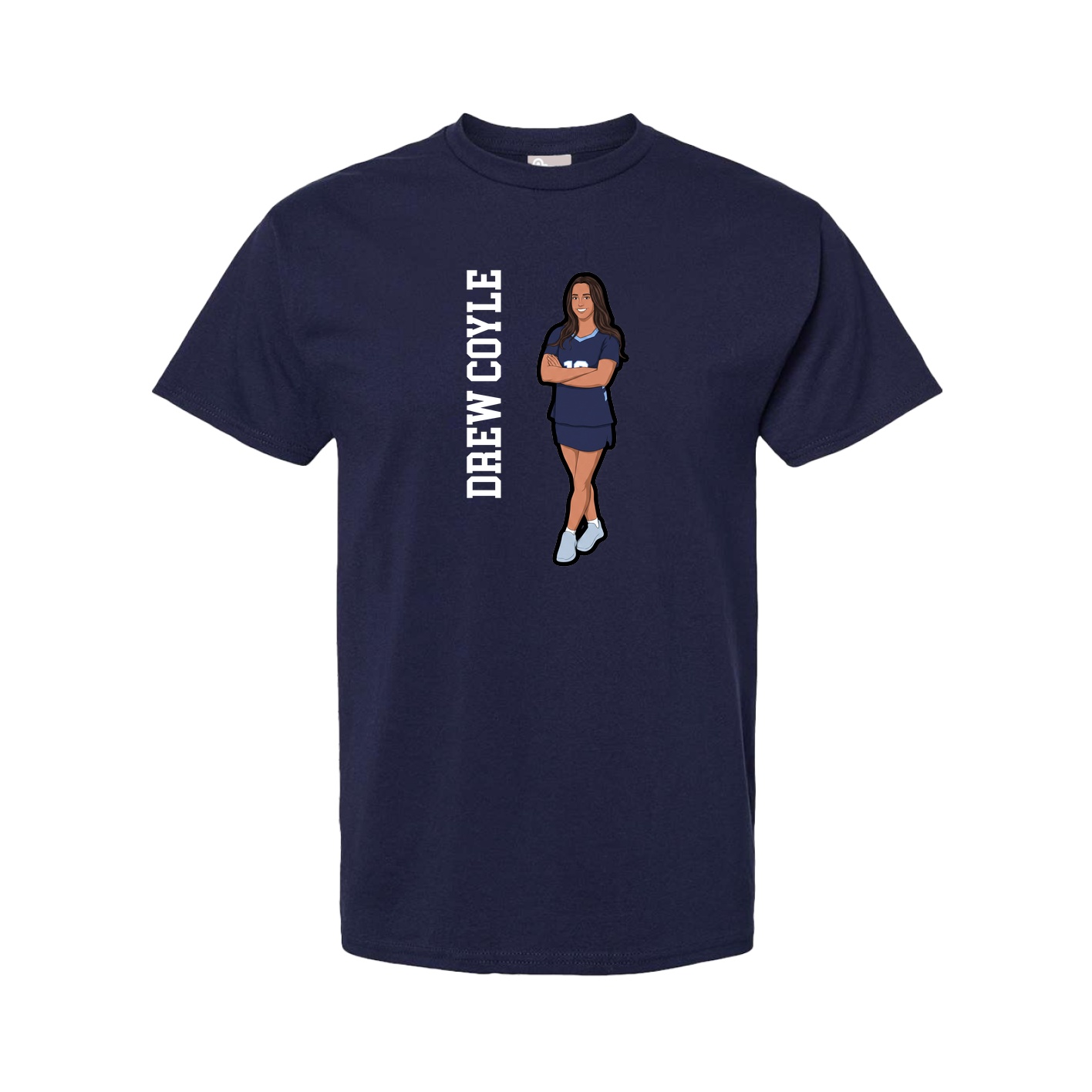 Tee — Name Vertical in Navy