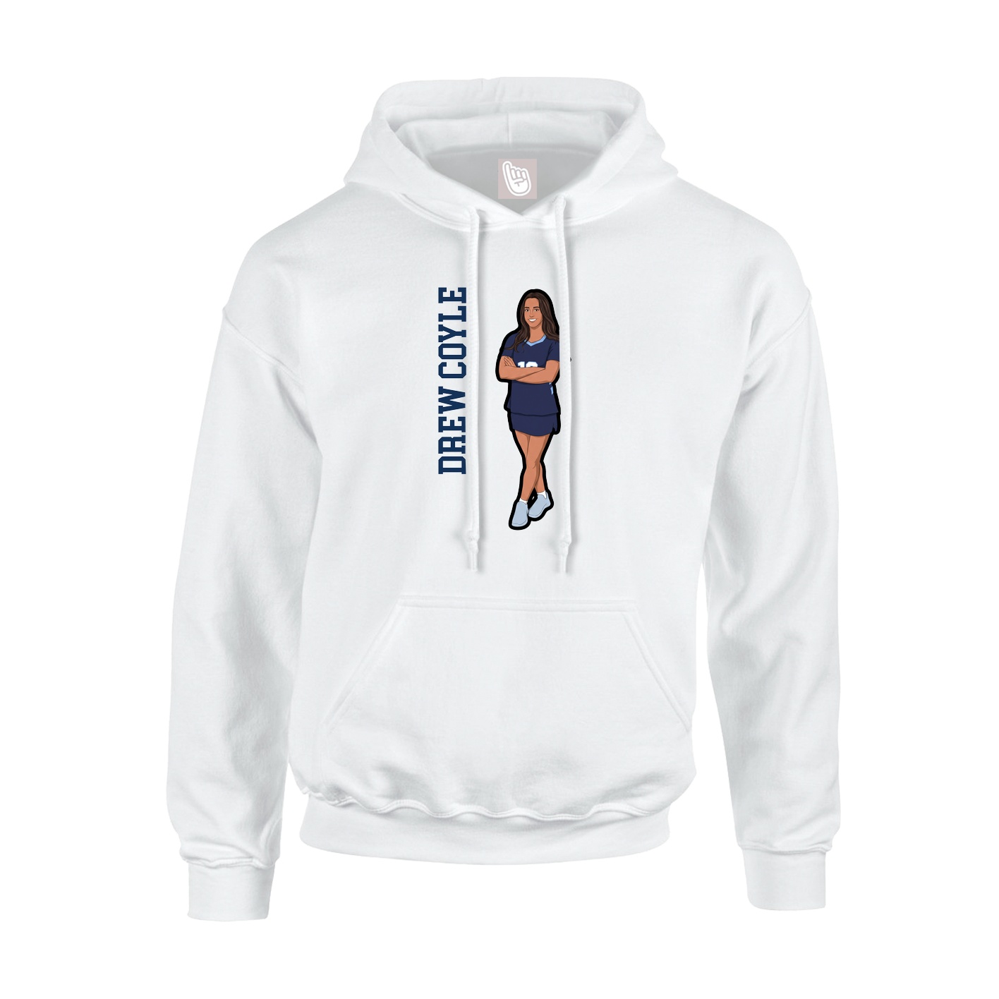 Hoodie — Name Vertical in White