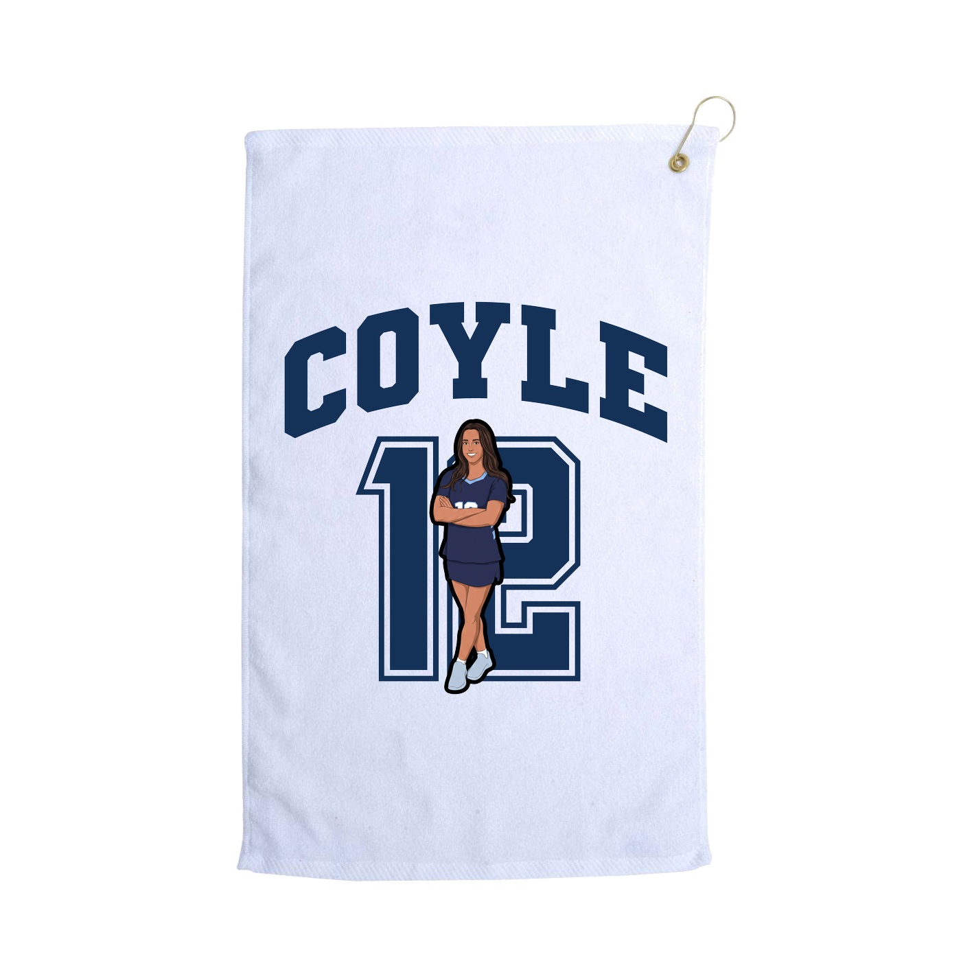 Golf Towel — Number in White