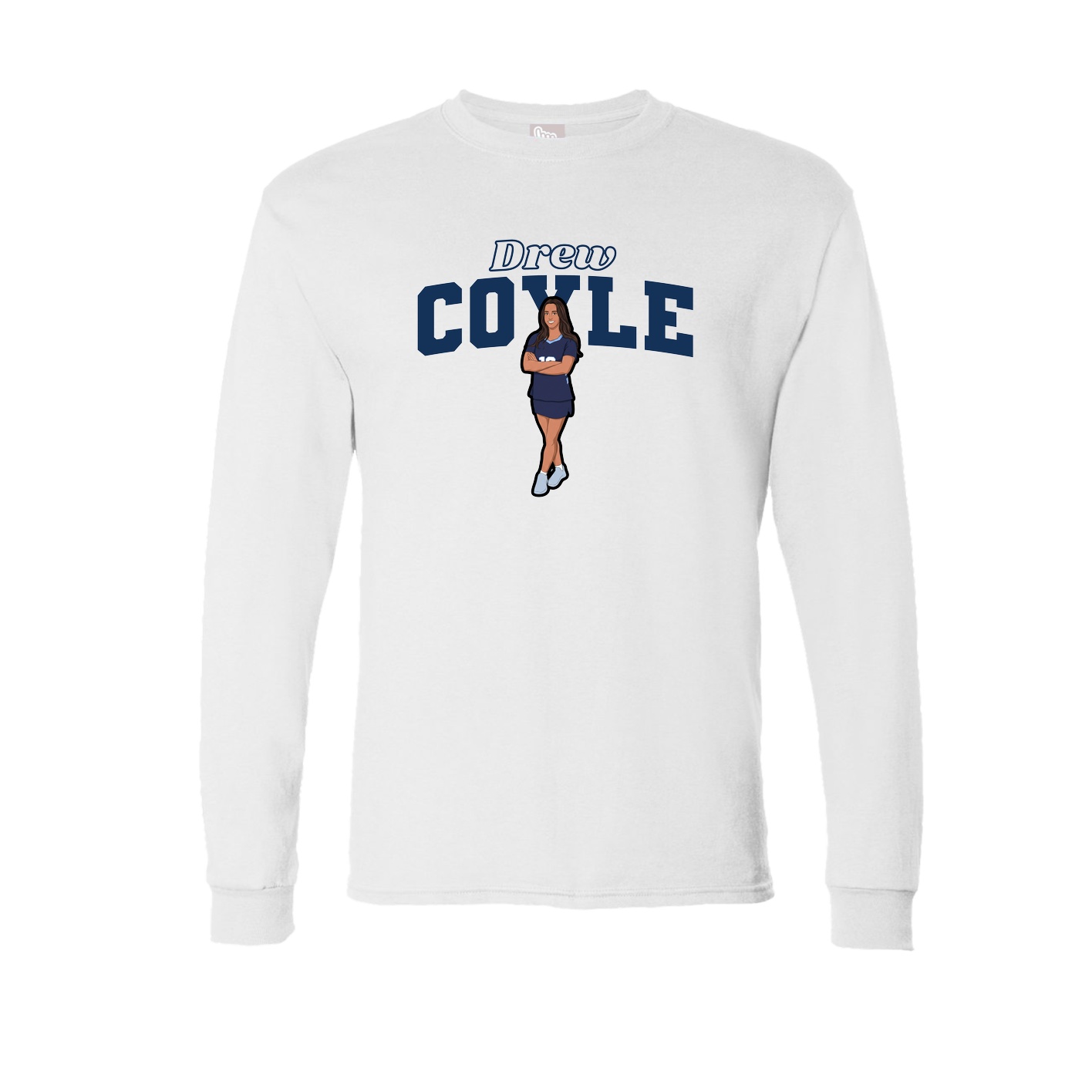 Long Sleeve Tee — Name Arch in White
