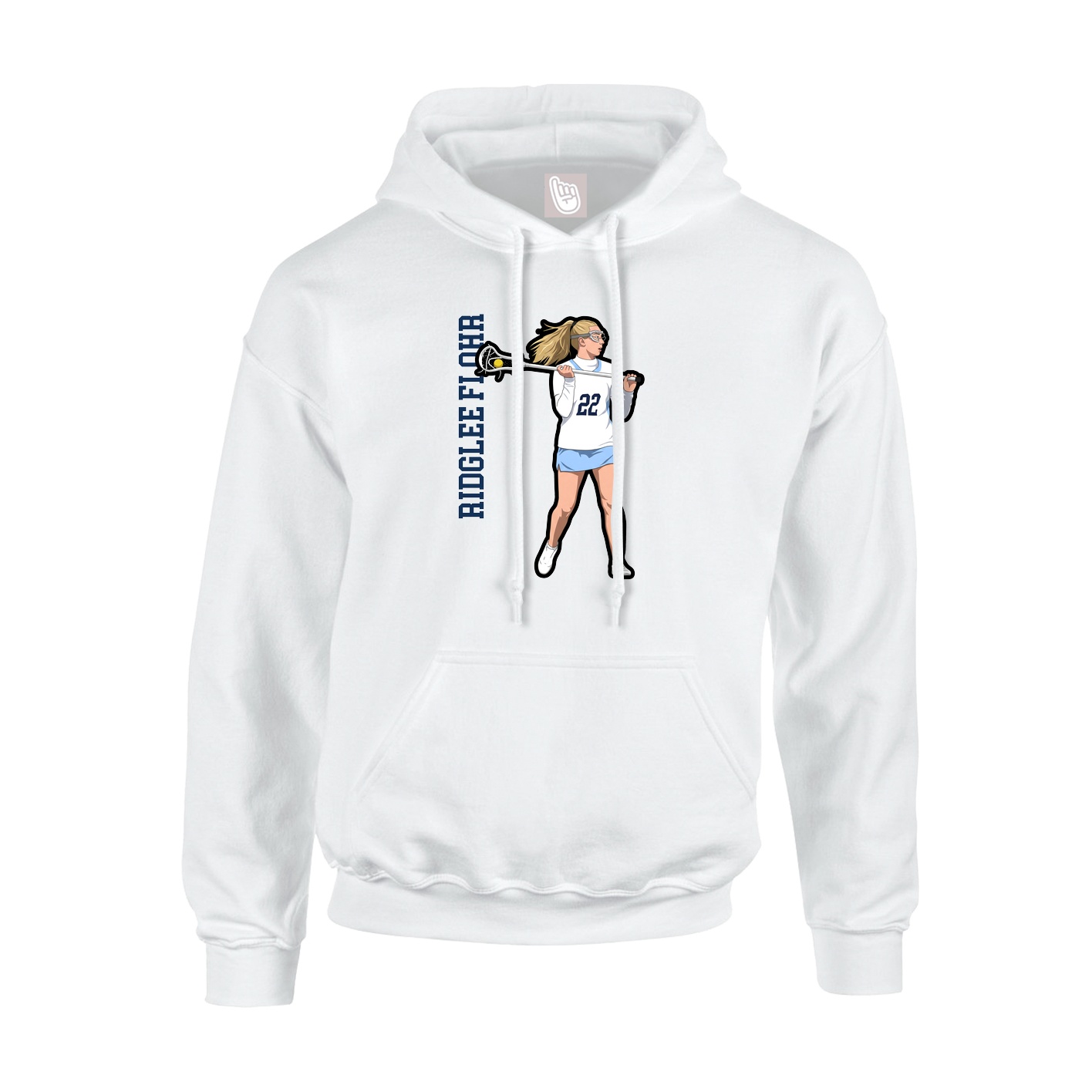 Youth Hoodie — Name Vertical in White