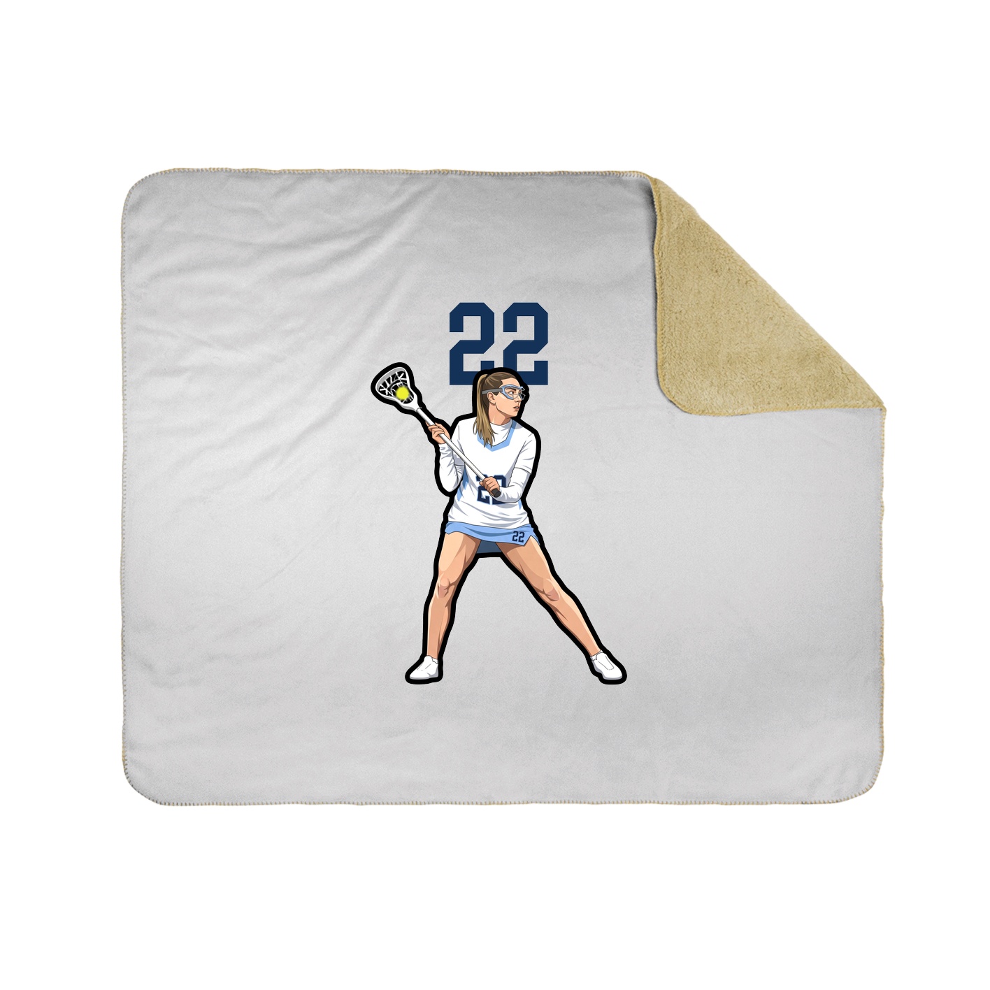 Throw Blanket — Number Top in White