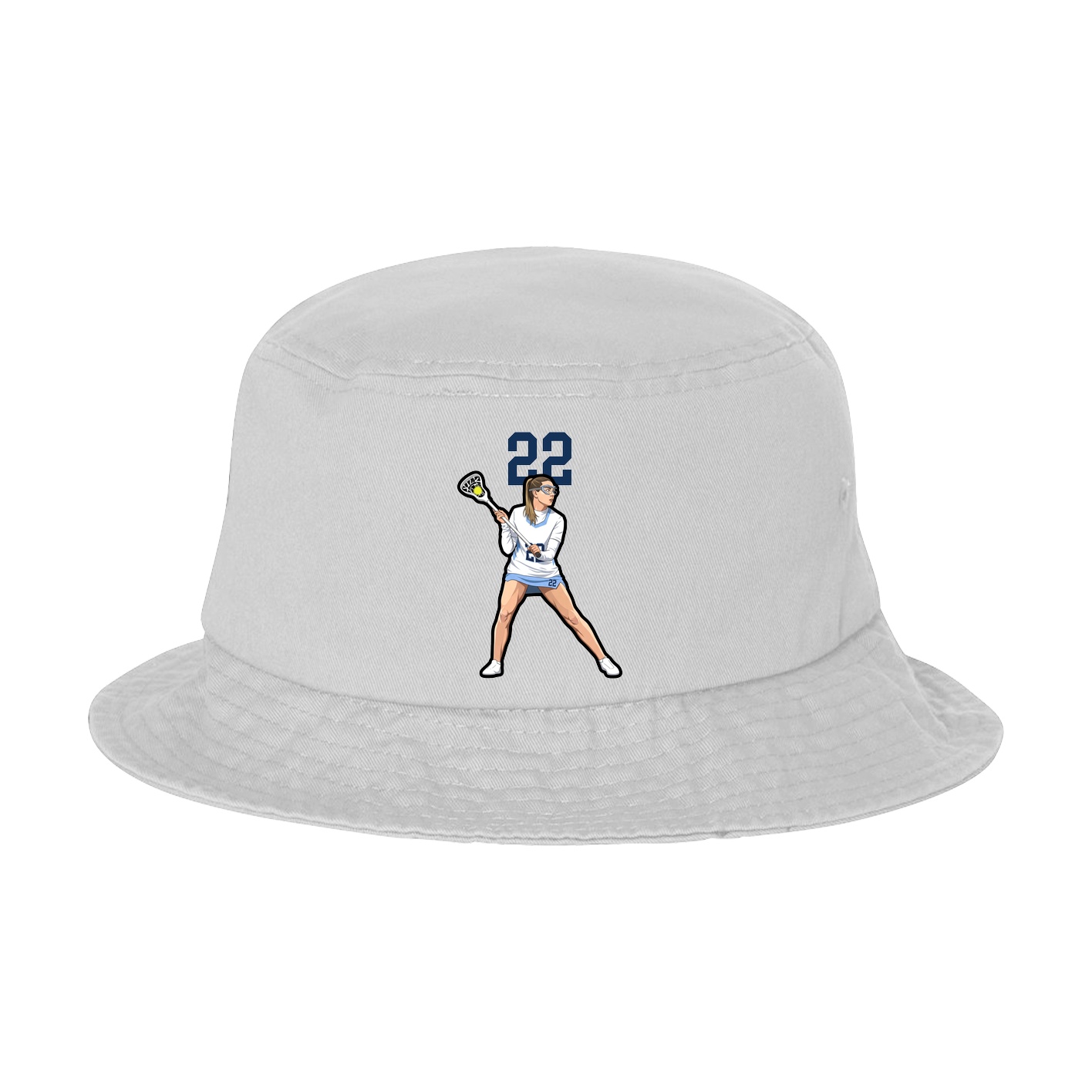 Bucket Cap — Number Top in White