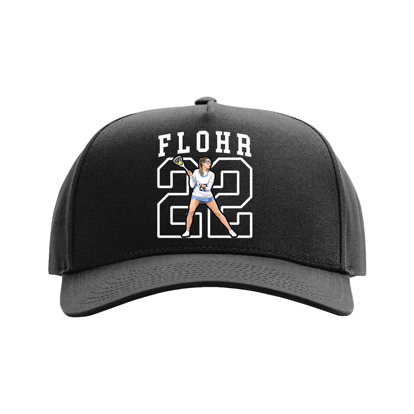 Full Fabric Five-Panel Champ Cap — Shirsey in Black