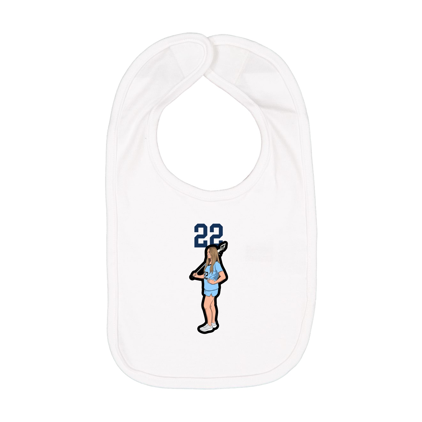 Infant Bib — Number Top in White