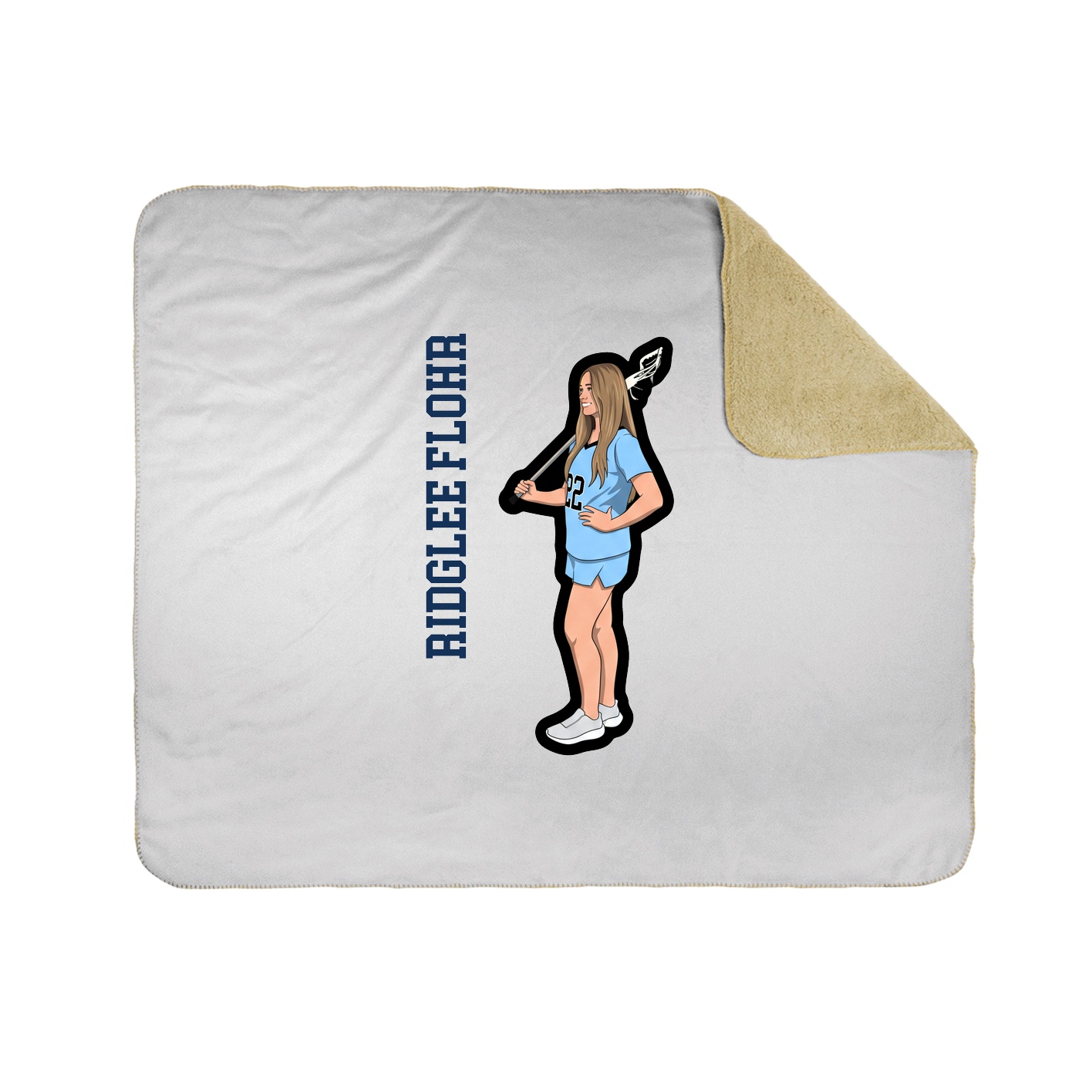 Throw Blanket — Name Vertical in White