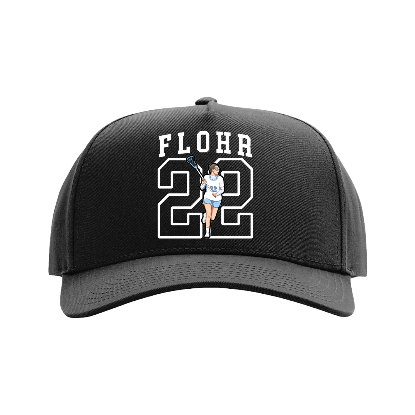 Full Fabric Five-Panel Champ Cap — Shirsey in Black