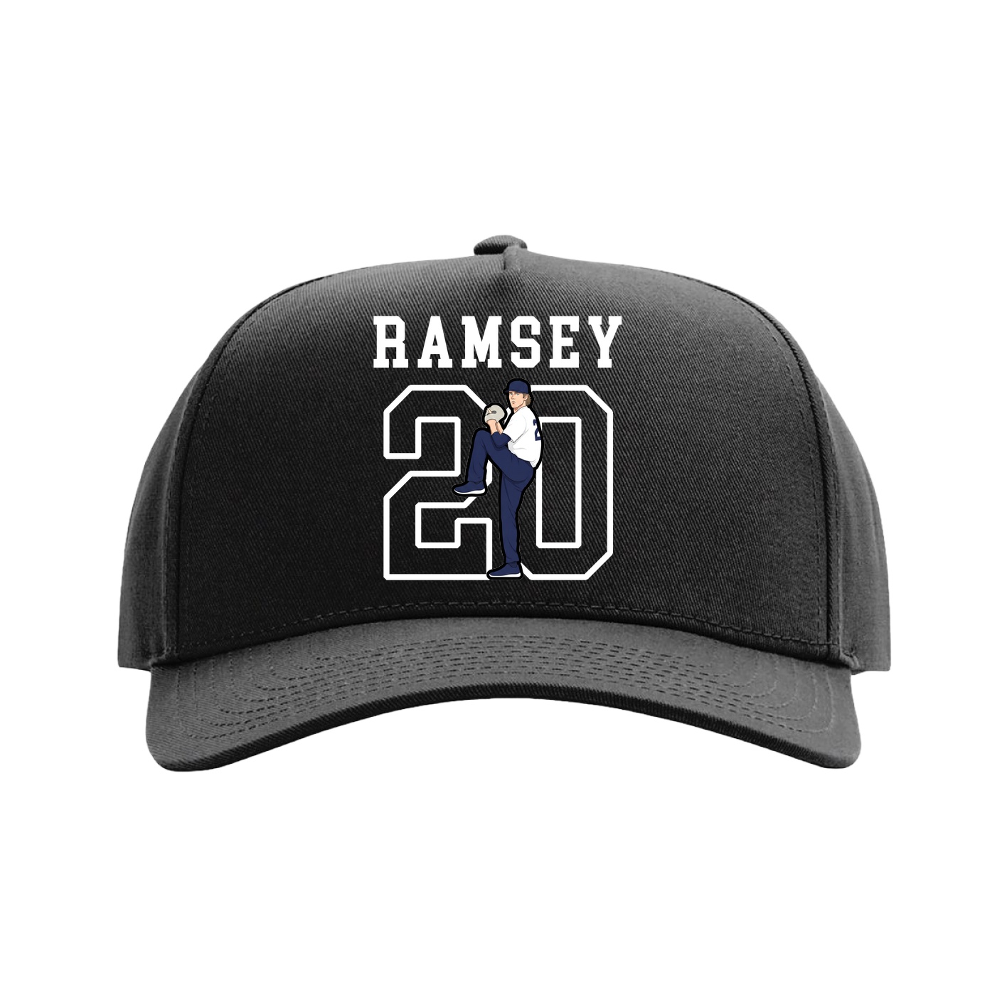 Full Fabric Five-Panel Champ Cap — Shirsey in Black