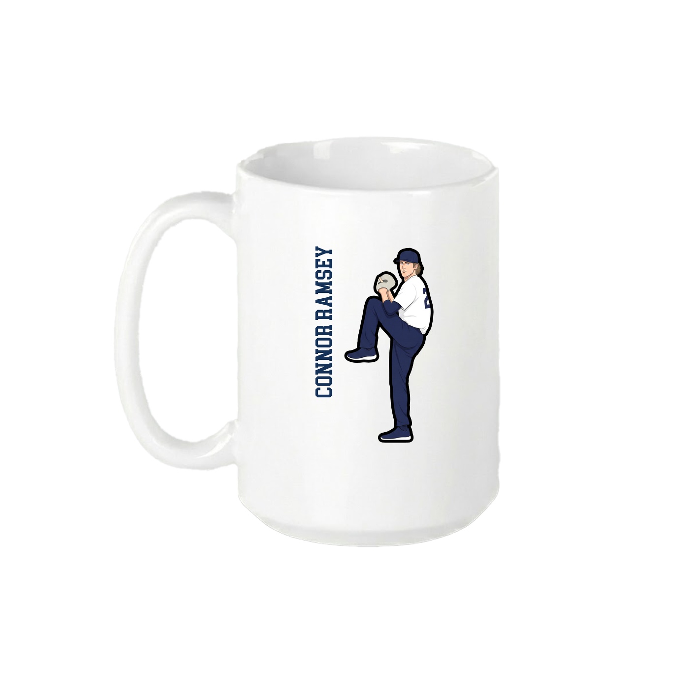 15oz Coffee Mug — Name Vertical in White